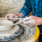 Daniel Boyle at work in his pottery 2019